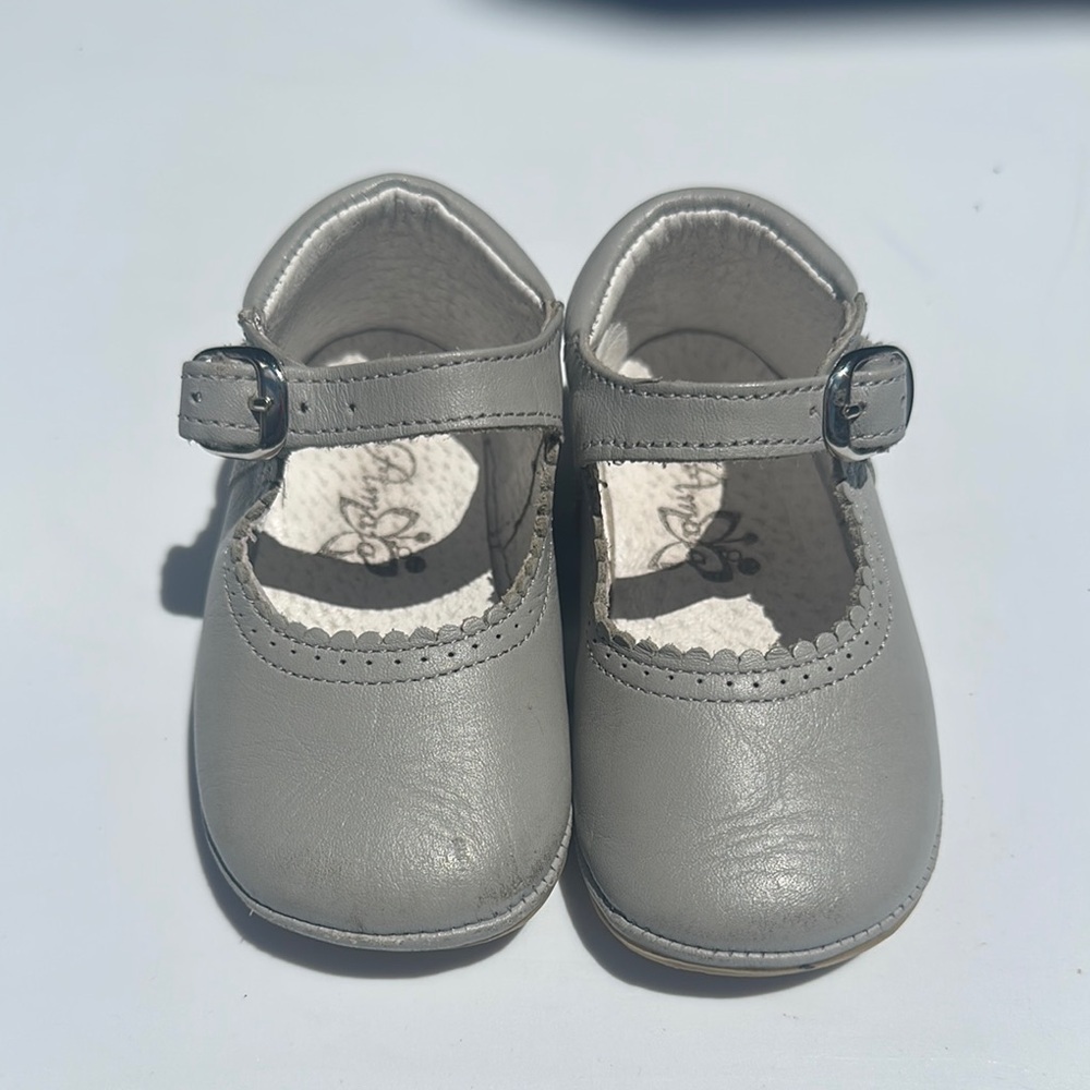 Gray Kids Mary Jane Shoes